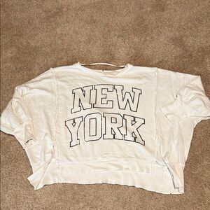We The Free Cream New York Graphic Sweatshirt